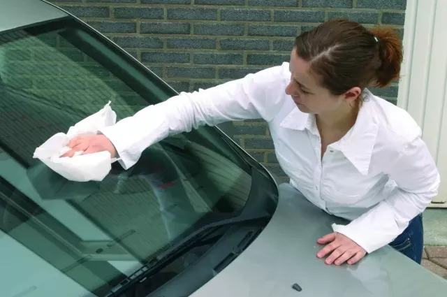 Consumer cleans windscreen_94260.jpg